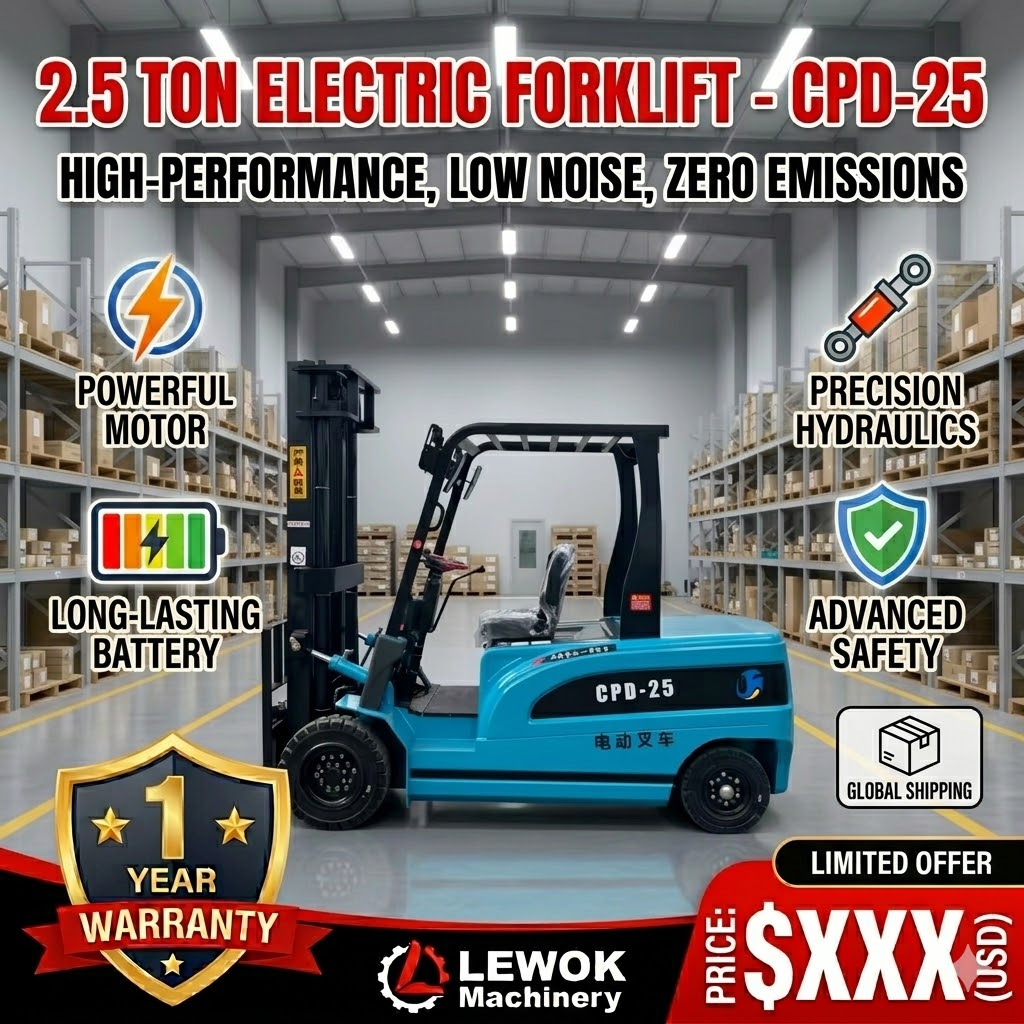 Heavy Equipment Forklift - Empilhadeira Elétrica Empilhadeira 2.5 Ton Bateria
