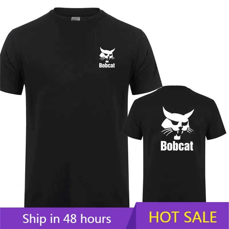 Heavy Equipment Logos - Camiseta Bobcat masculina de verão, manga
