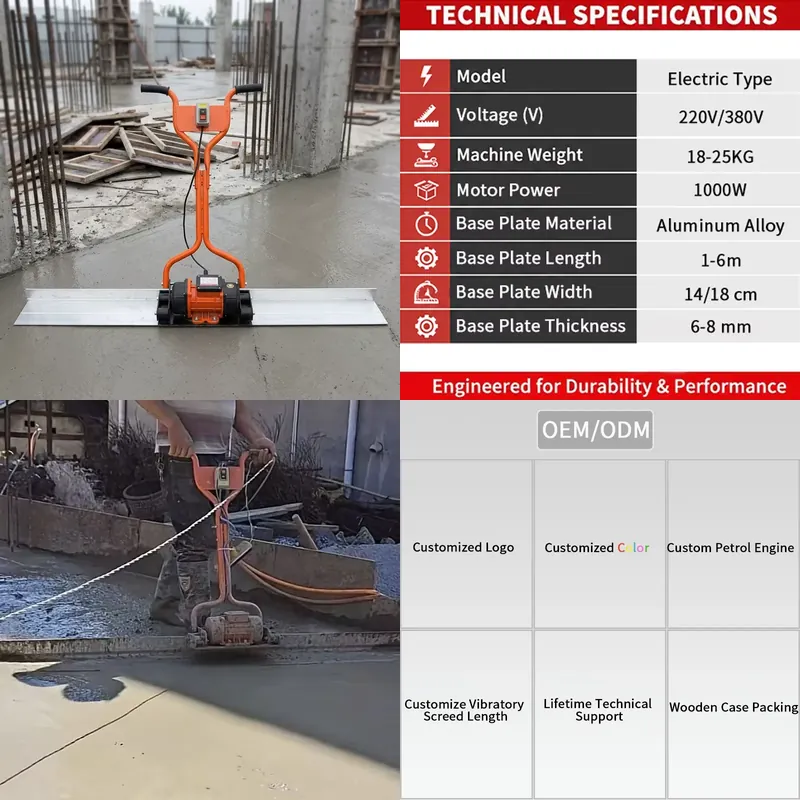 Concrete Screed Vibrator - Régua Vibratória Elétrica de Concreto de