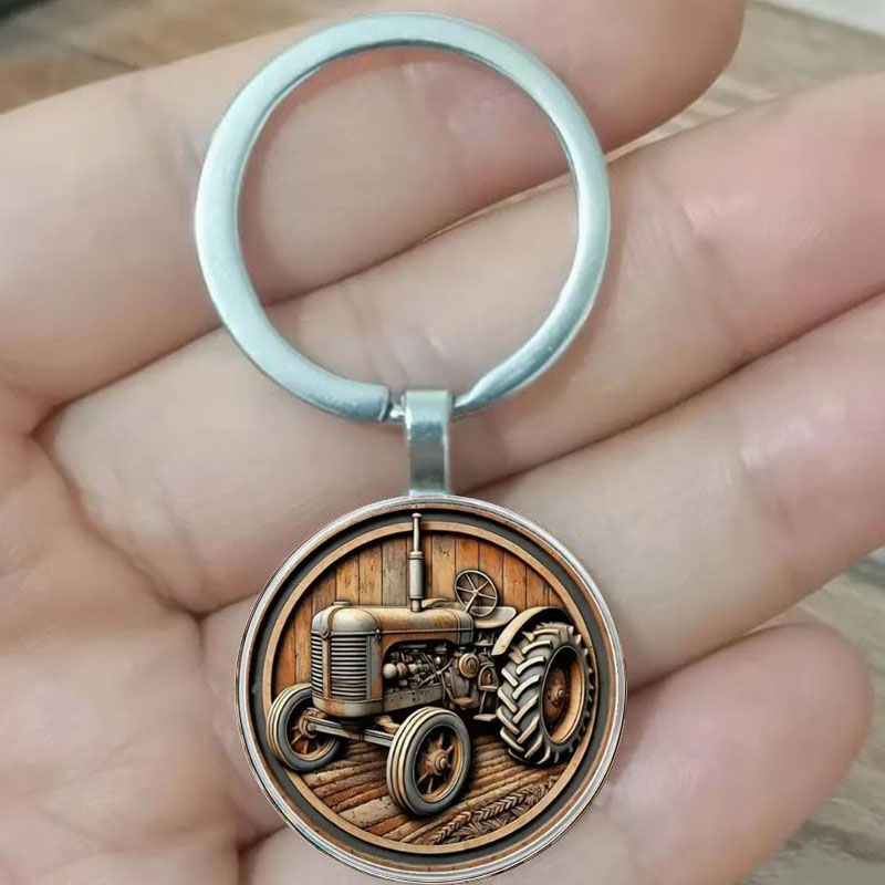 Heavy Equipment Keychain - Chaveiro de trator agrícola retrô adequado