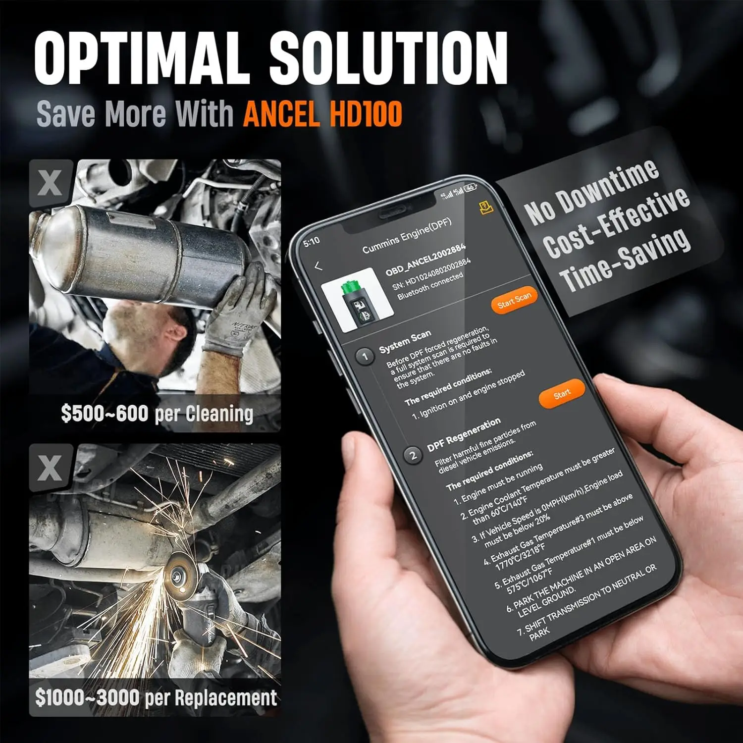 Ancel HD100 DPF Redefinir Sist - Heavy Equipment Diagnostic Tool avaliação e preço